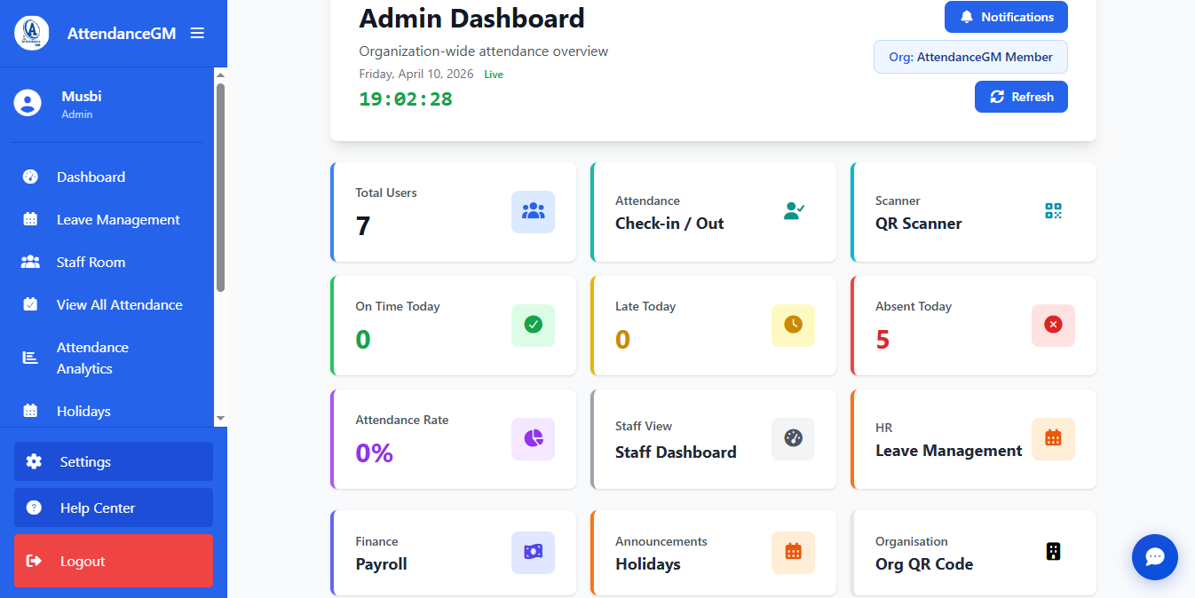 AttendanceGM — HR & Workforce Management Dashboard