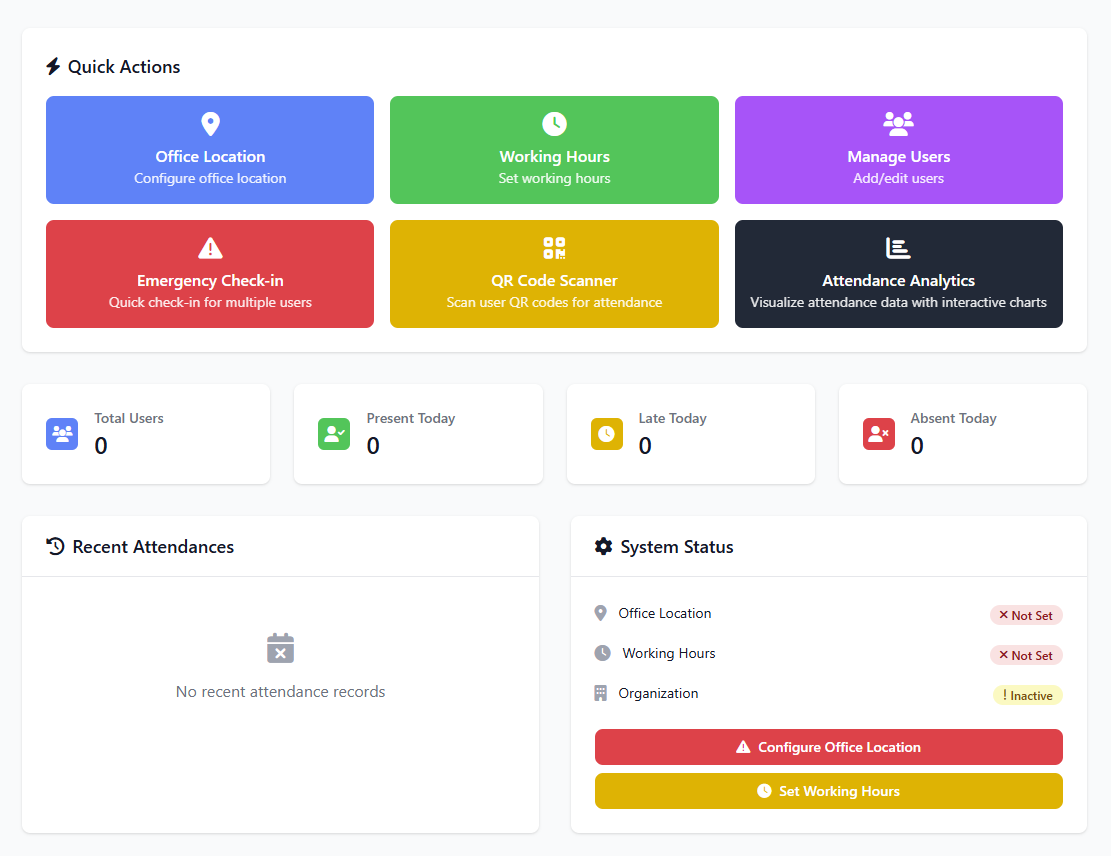 AttendanceGM Dashboard Demo